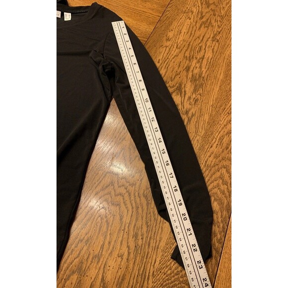 Susan Graver Liquid Knit Black Top Shirt Rouched Sleeves Capsule Wardrobe Small - Picture 10 of 12